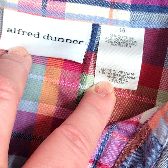 Alfred Dunner plaid button down shirt - Picture 5 of 7